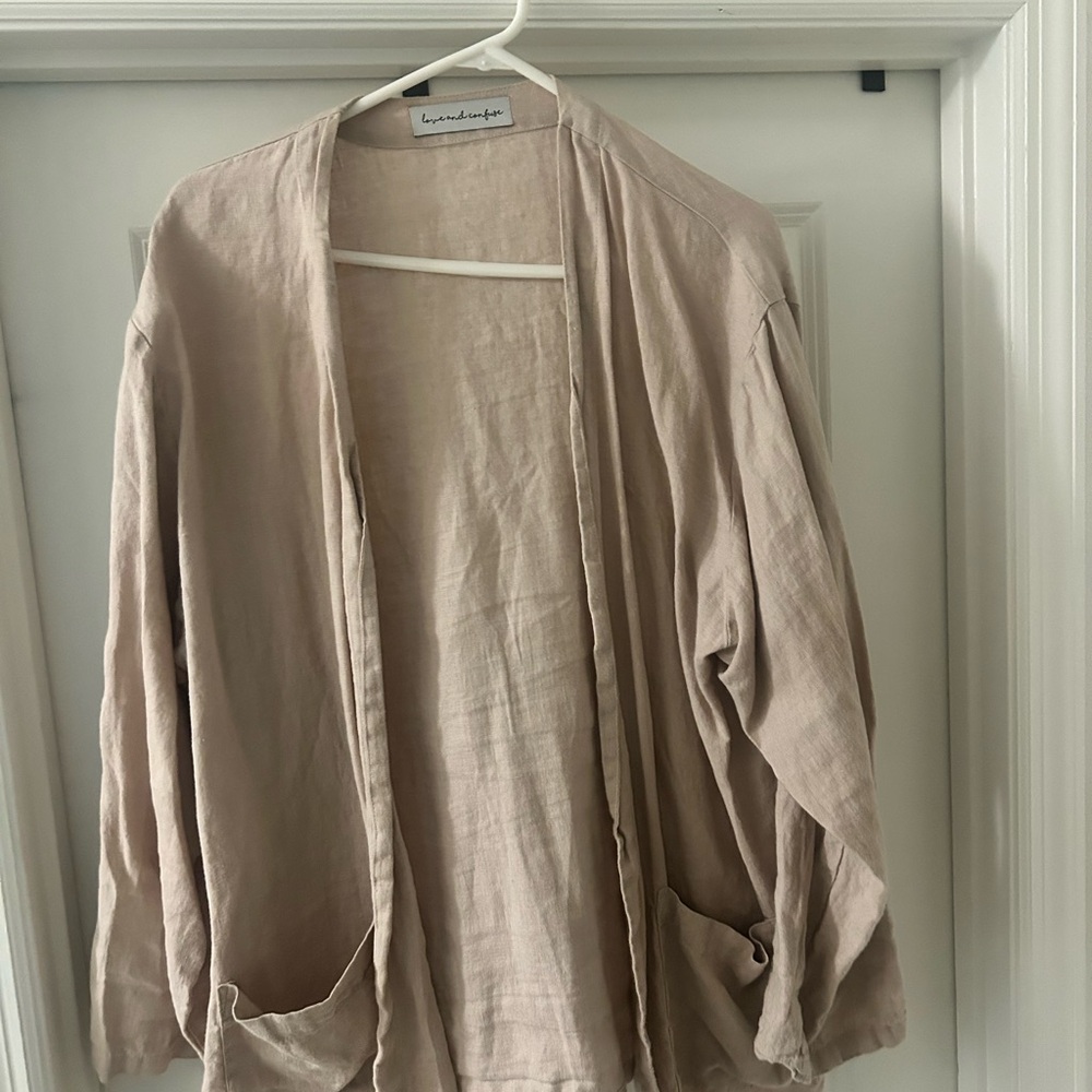 Women's Linen Tan kimono from Love and confuse size large